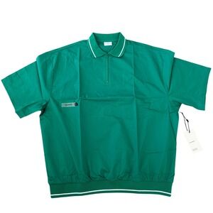 Students Golf Mens XL Green Quarter Zip Short Sleeve Polo Shirt NWT